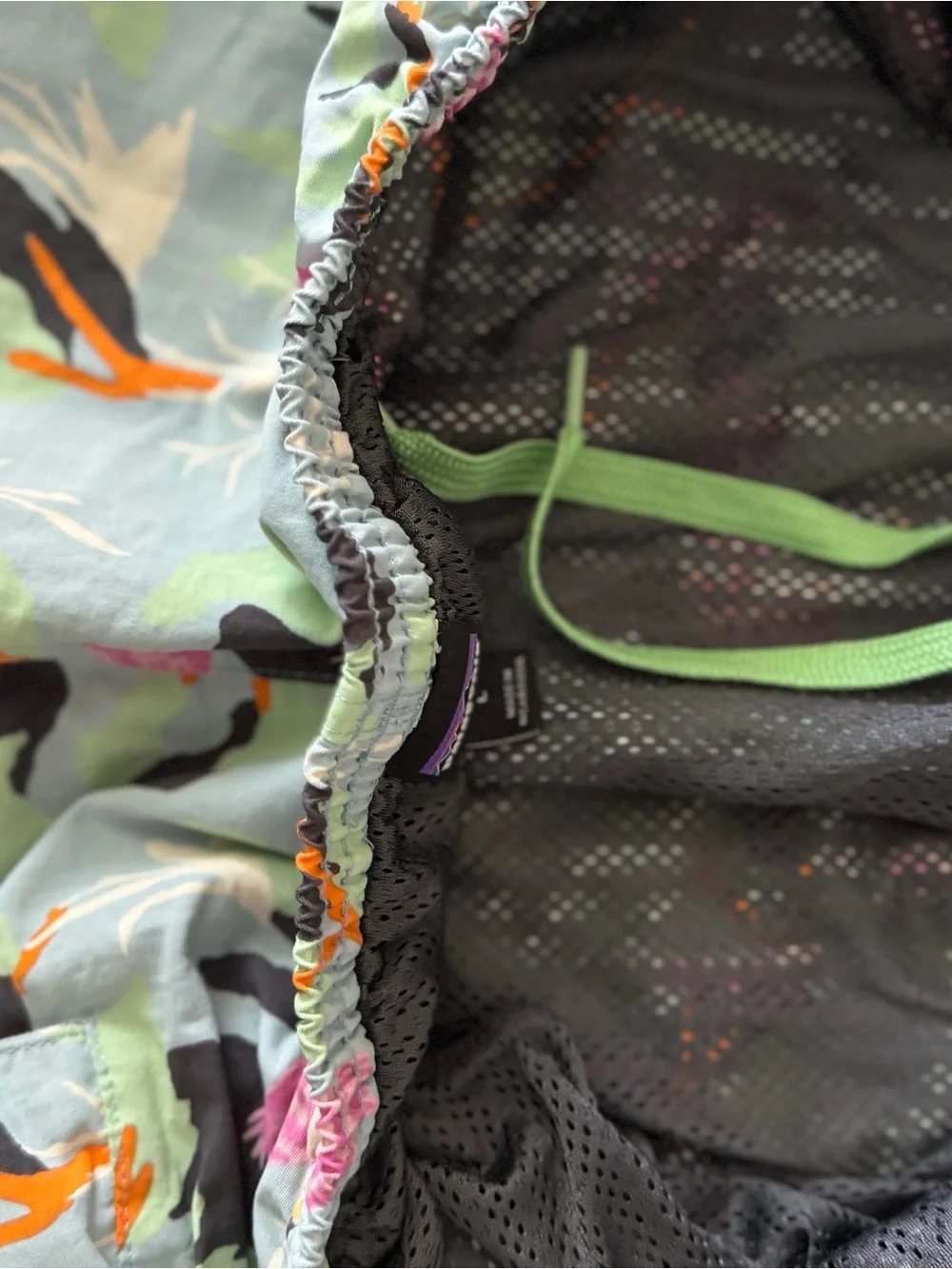 Patagonia Men’s Baggies Shorts Size L Bird Print Blue Green Pink Lined